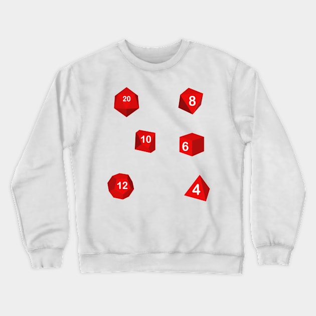 D20, D10, D12, D6,  D4 Dungeons and Dragon Dice Crewneck Sweatshirt by MidnightSky07